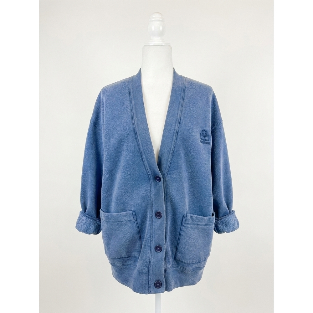 NEW ISABEL MARANT women's stephy long sleeve cardigan in indigo